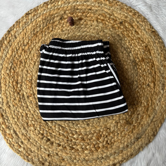 Women Pyjama Pants - White lines With rope and packet