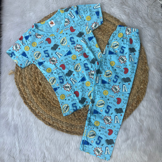 Kids Pant Co-Ord Sets - Blue cool
