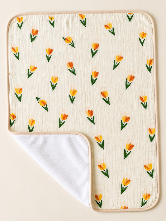 Crinkled Muslin Dry Sheet - Lilly Flowers