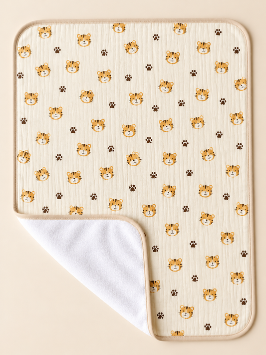 Crinkled Muslin Dry Sheet - Cat Face
