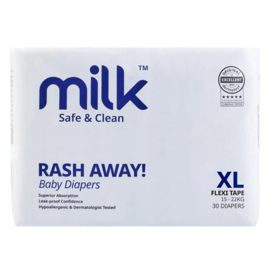 Milk Baby Disposable Diapers - Flexi Tape Style - (Size XL)