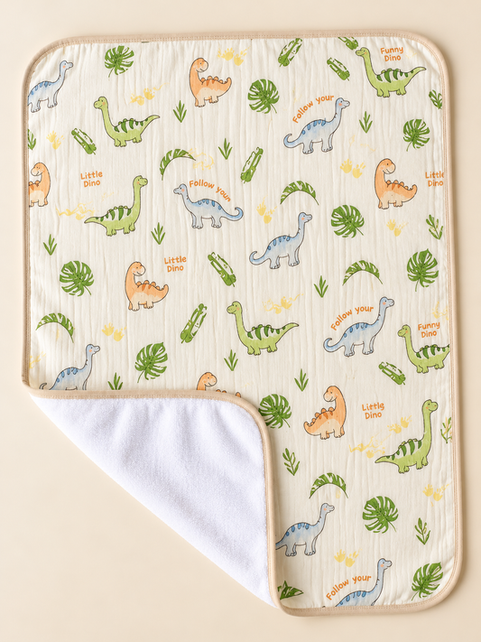 Crinkled Muslin Dry Sheet - Dino