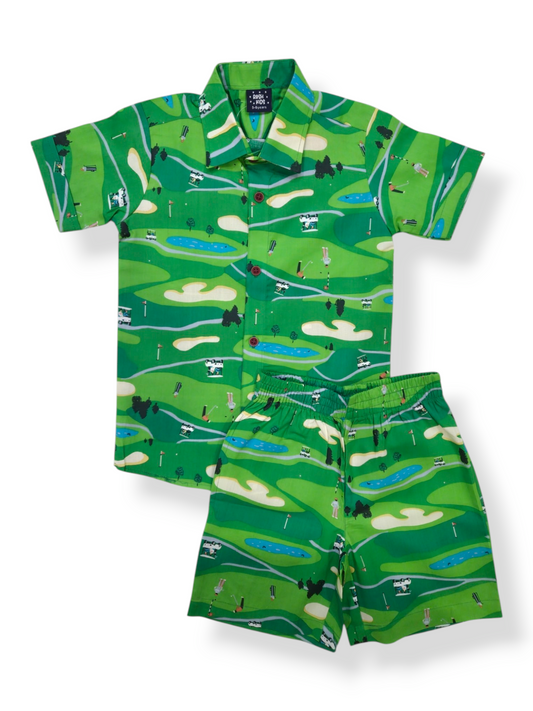 Boys Shirt and Shorts Set - Green