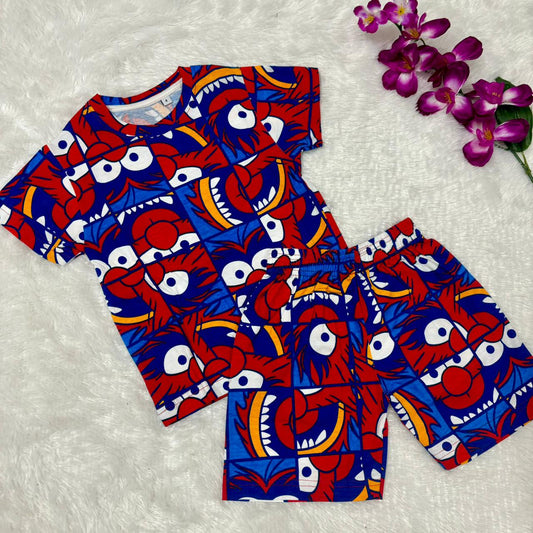 Kids Co-Ord Sets - Blue & Red cartoon