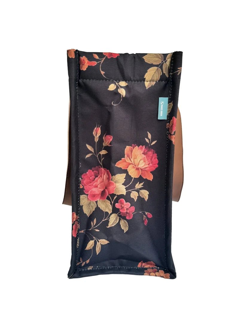 Mommy Bag - Brown - Black Florals