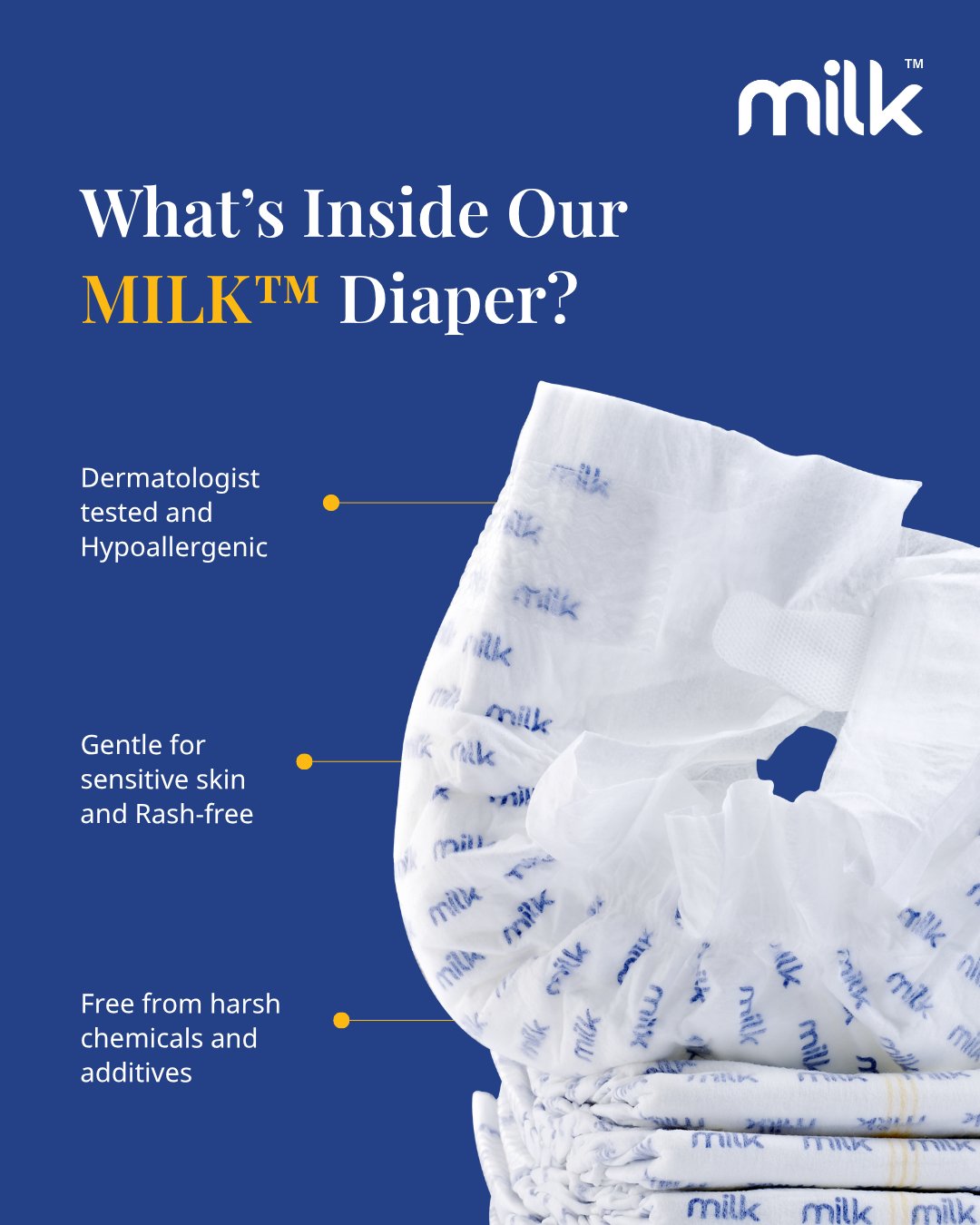 Milk Baby Disposable Diapers - Flexi Tape Style - New Born