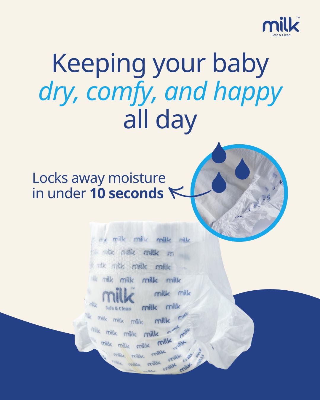 Milk Baby Disposable Diapers - Flexi Tape Style - New Born
