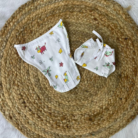Muslin Baby Nappy - deer