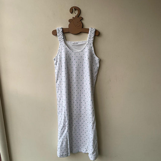 Girl Frocks sleeveless - Blue dots