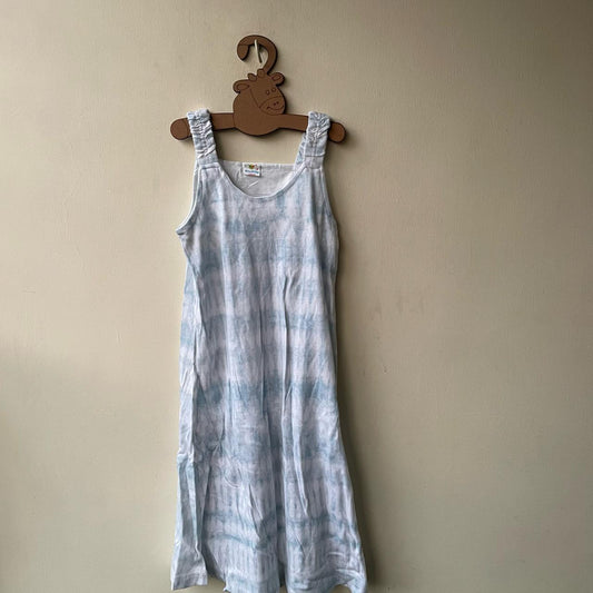 Girl Frocks sleeveless -  blue tie & dye