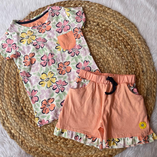 Girls Set - Orange flowers