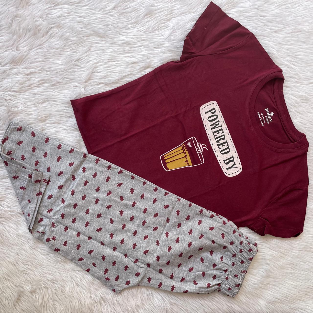 Girls Night Set - Maroon  [3/4th pant]