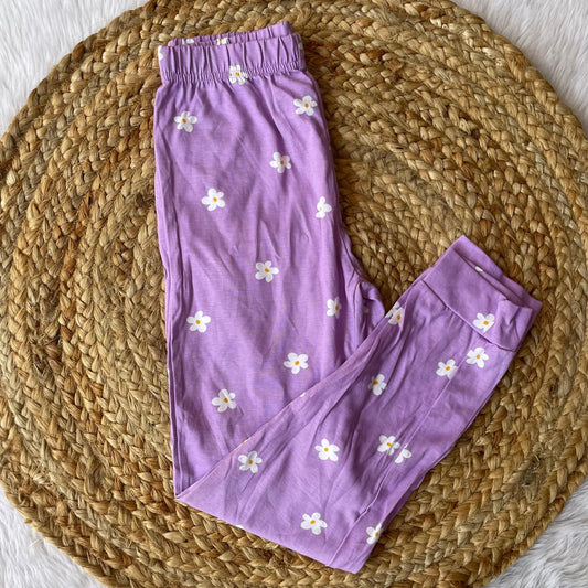 Kids Unisex Jogger Pants -  purple flowers {No rope No packet}