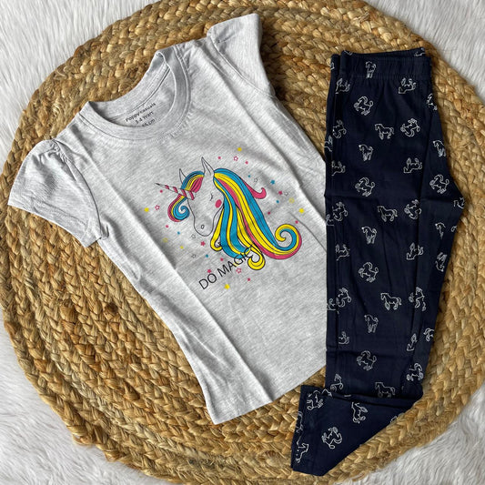 Girls Night Set - Grey Unicorn