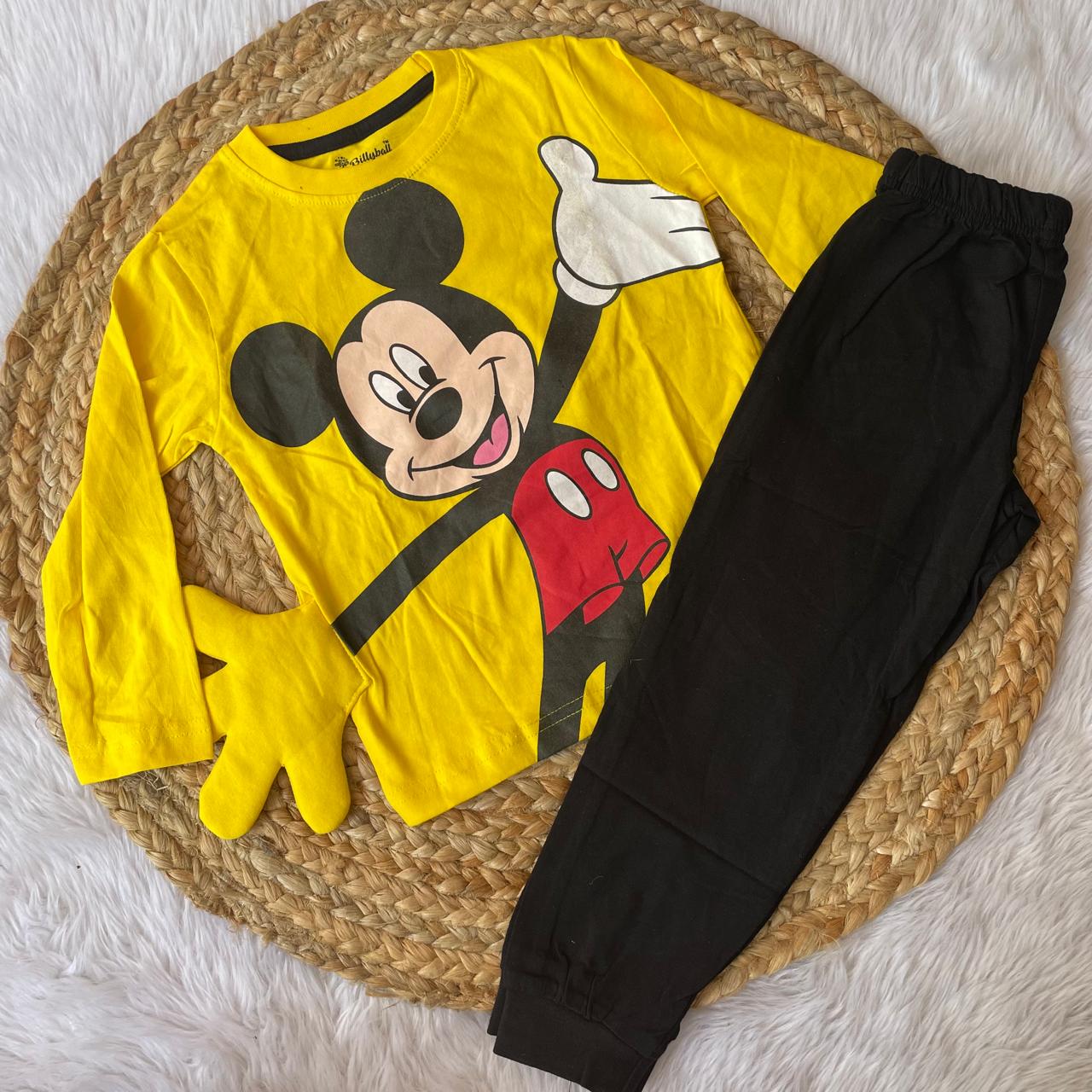 Girls Night Set -  Yellow mickey [full sleeve]
