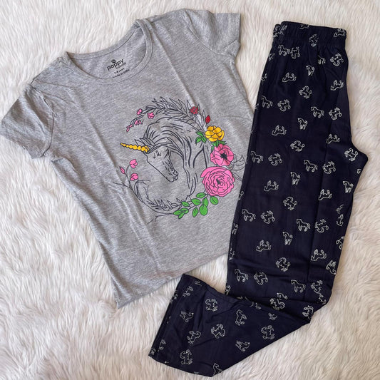 Girls Night Set - Grey unicorn