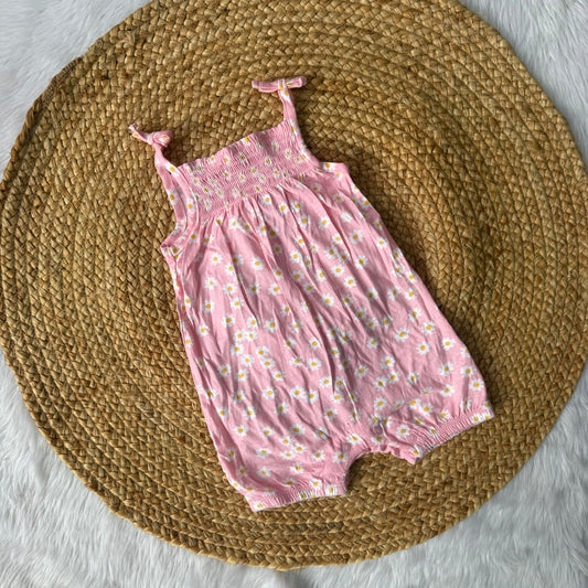 Baby Romper - White flowers