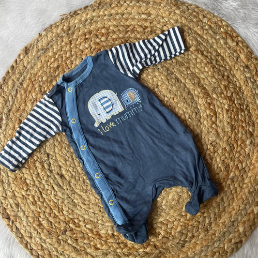 Sleepsuit - Blue Elephant