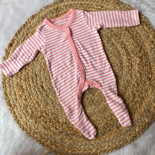Sleepsuit-Peach Lines