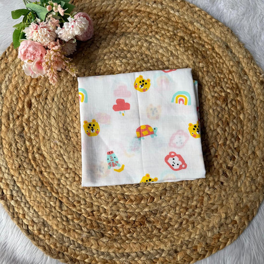 Muslin Adult Bath Towels - Animal Faces