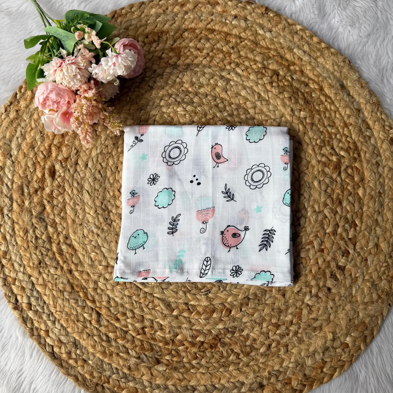 Muslin Adult Bath Towels - Birds