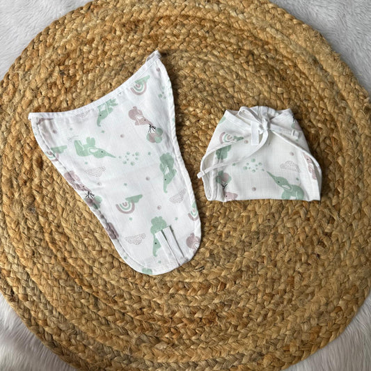 Muslin Baby Nappy - Elephant