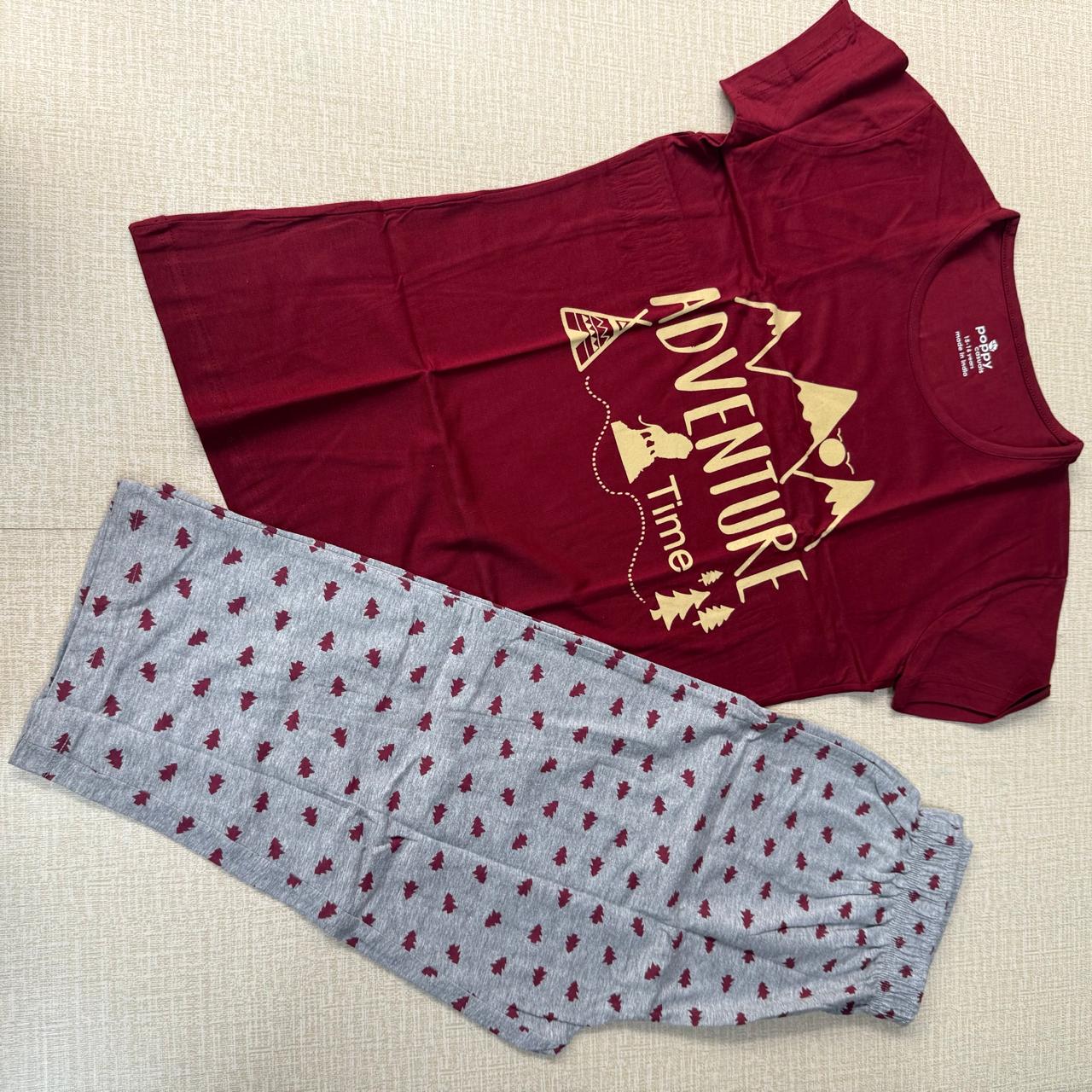 Girls Night Set - Marron Mountain [3/4th pant]