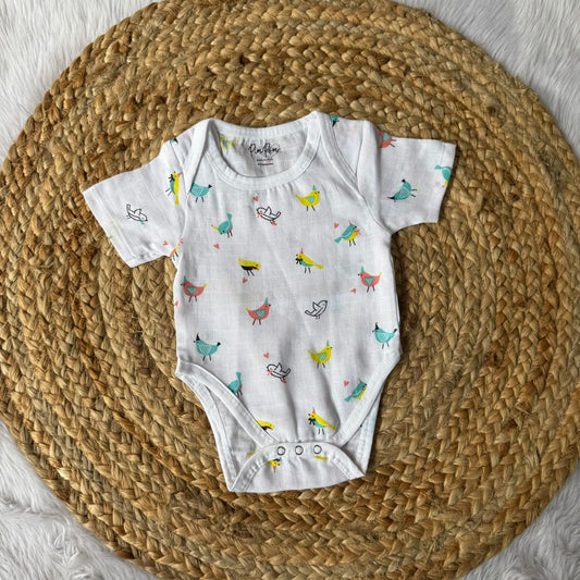 Baby Muslin Romper - Birds