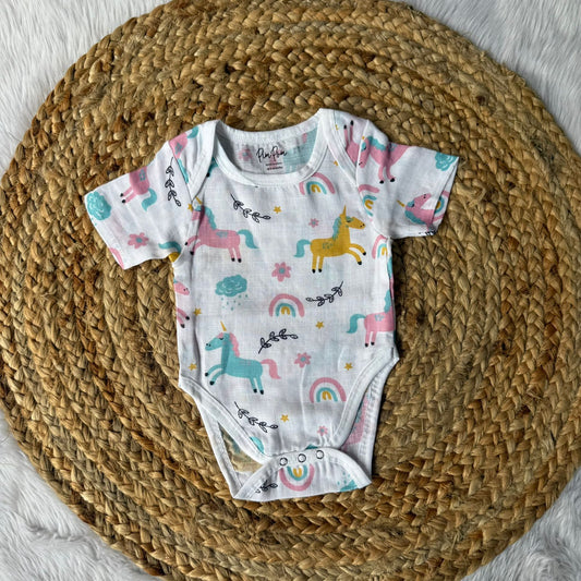 Baby Muslin Romper - Unicorn