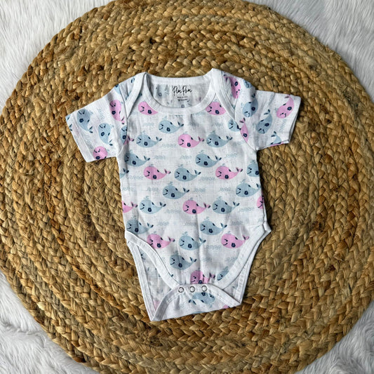 Baby Muslin Romper -Colour Fishes