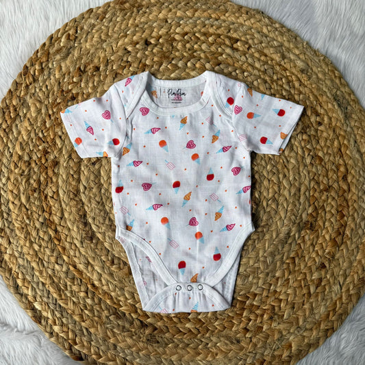 Baby Muslin Romper - Ice Cream
