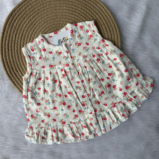 Front Open Frock - Mini flowers