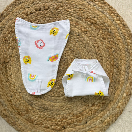 Muslin Baby Nappy - Animal Faces