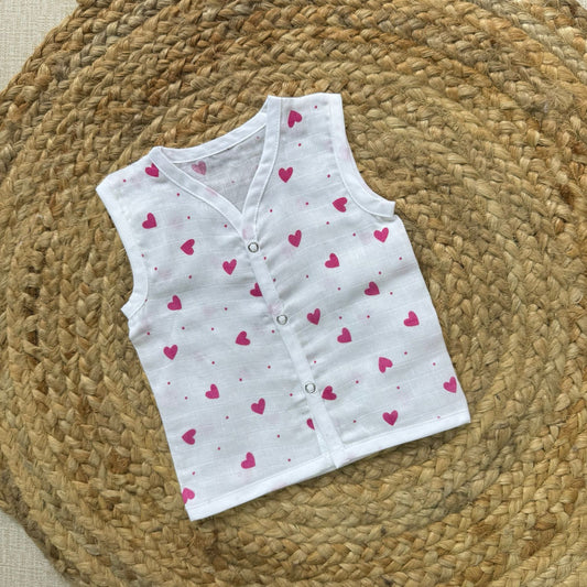 Muslin Baby Jabla - Pink Hearts