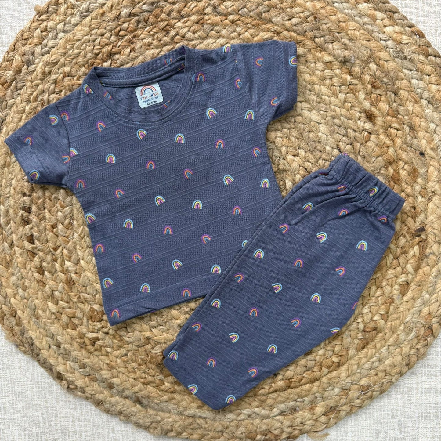 Baby Pant Co-Ord Sets -  Grey Rainbow
