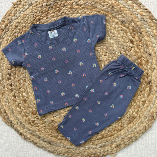 Baby Pant Co-Ord Sets -  Grey Rainbow