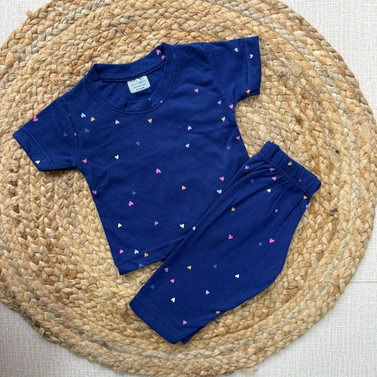 Baby  Pant Co-Ord Sets - Blue Hearts