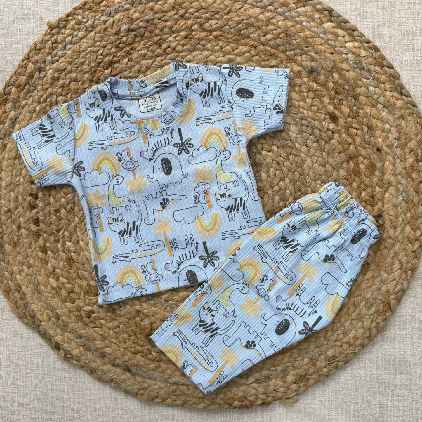 Baby Pant Co-Ord Sets - Blue Animals