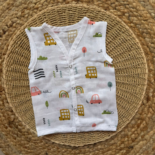 Muslin Baby Jabla - Yellow Car