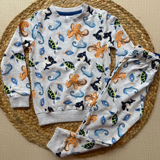 Kids Pant Co-Ord Sets (Full sleeve) - Sea Animals