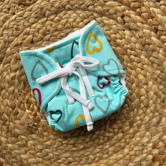 Muslin Baby Nappy - Hearts