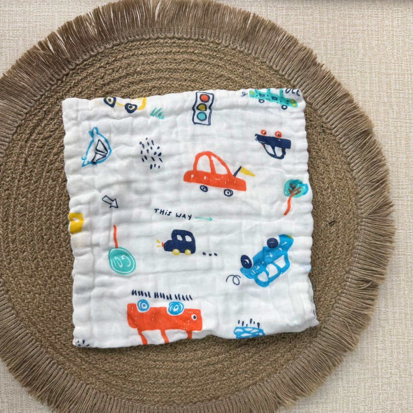 Baby Burp Cloth - 6 layer Muslin - Cars