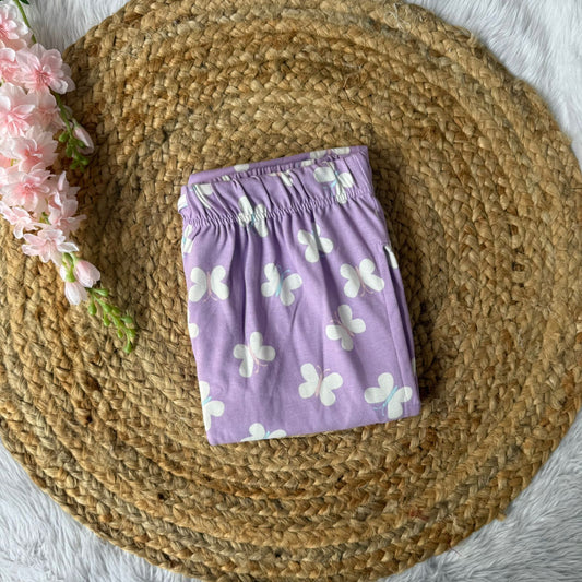 Women Pyjama Pant - purple Butterfly