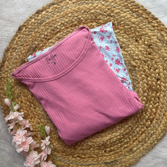 Light Pink and Blue - Dual Colour Zipless Criss Cross Maternity Wear