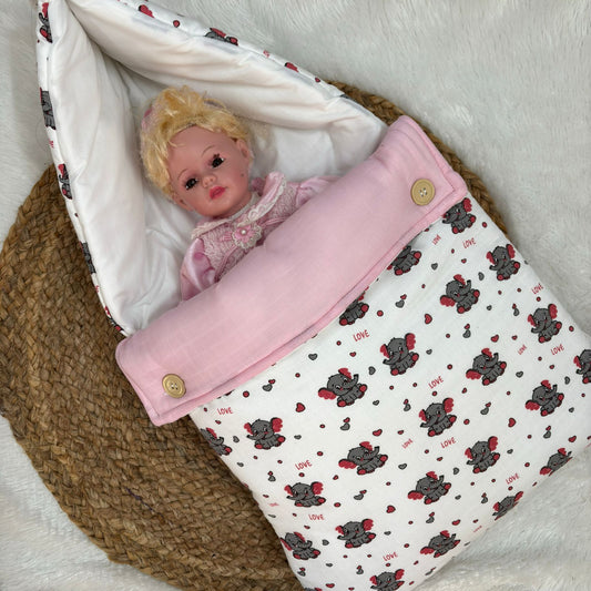 Muslin Baby Carry Bed - Elephant