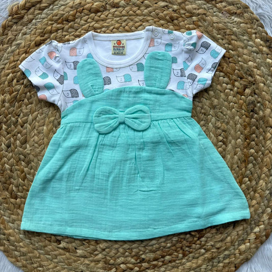 Muslin Button Frock - Blue
