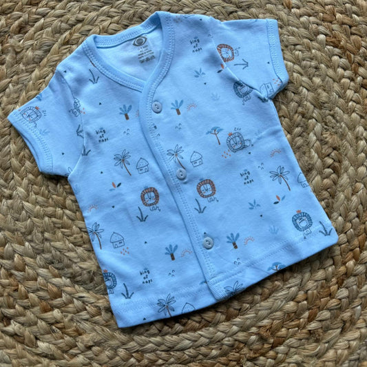Knitted Baby Jabla with Sleeve - Blue Lion