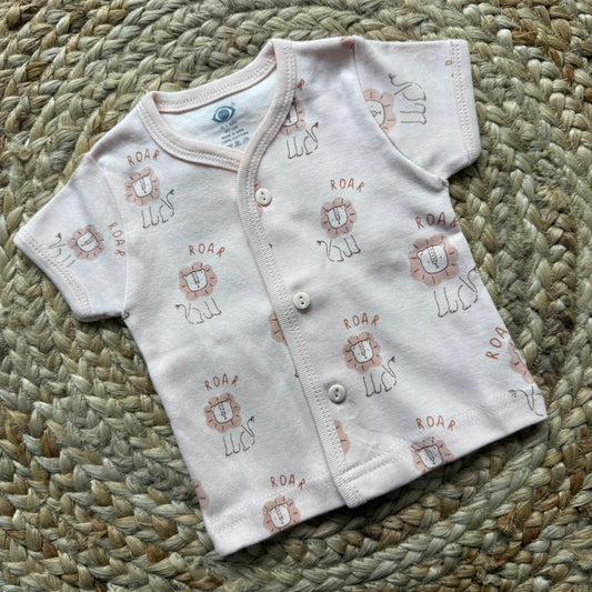 Knitted Baby Jabla with Sleeve - Peach Lions