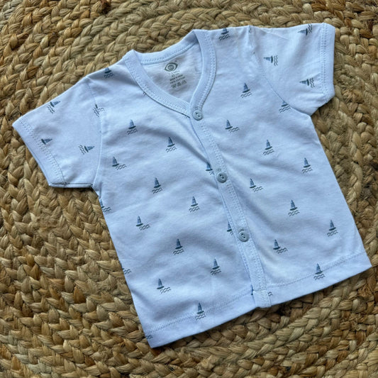 Knitted Baby Jabla with Sleeve - Blue