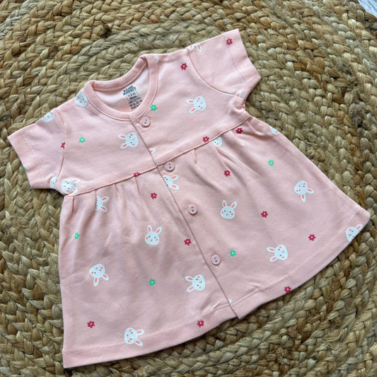 Orange bunny - Premium Baby Knitted Frocks